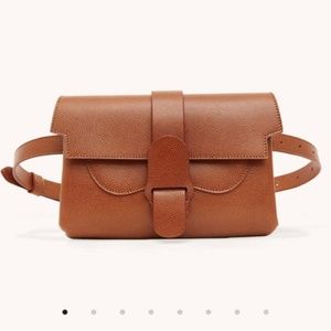 Senreve Aria Belt Bag in Pebbled/Chestnut/Gold